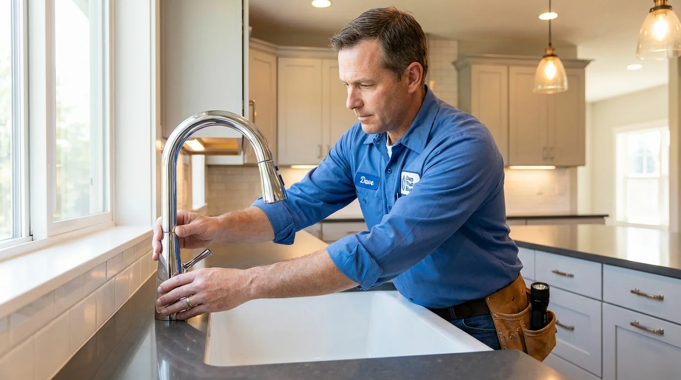 Kitchen faucet installation by Johns Plumbing LLC in Charenton